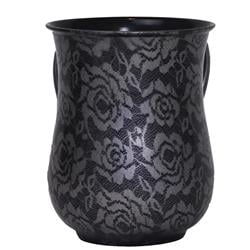 Stainless Steel Washing Cup, Silver Flowers
