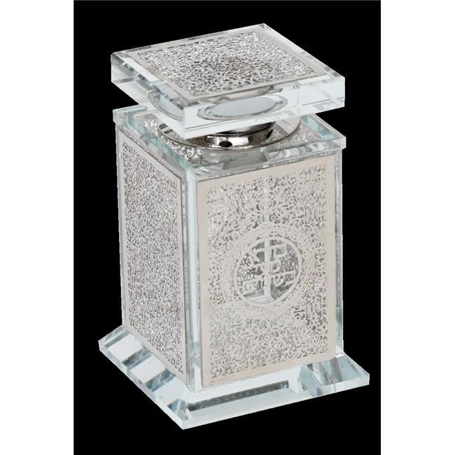 Picture of Schonfeld Collection 161017 2 x 2 x 4 in. Crystal Besomim Holder with Silver Plate