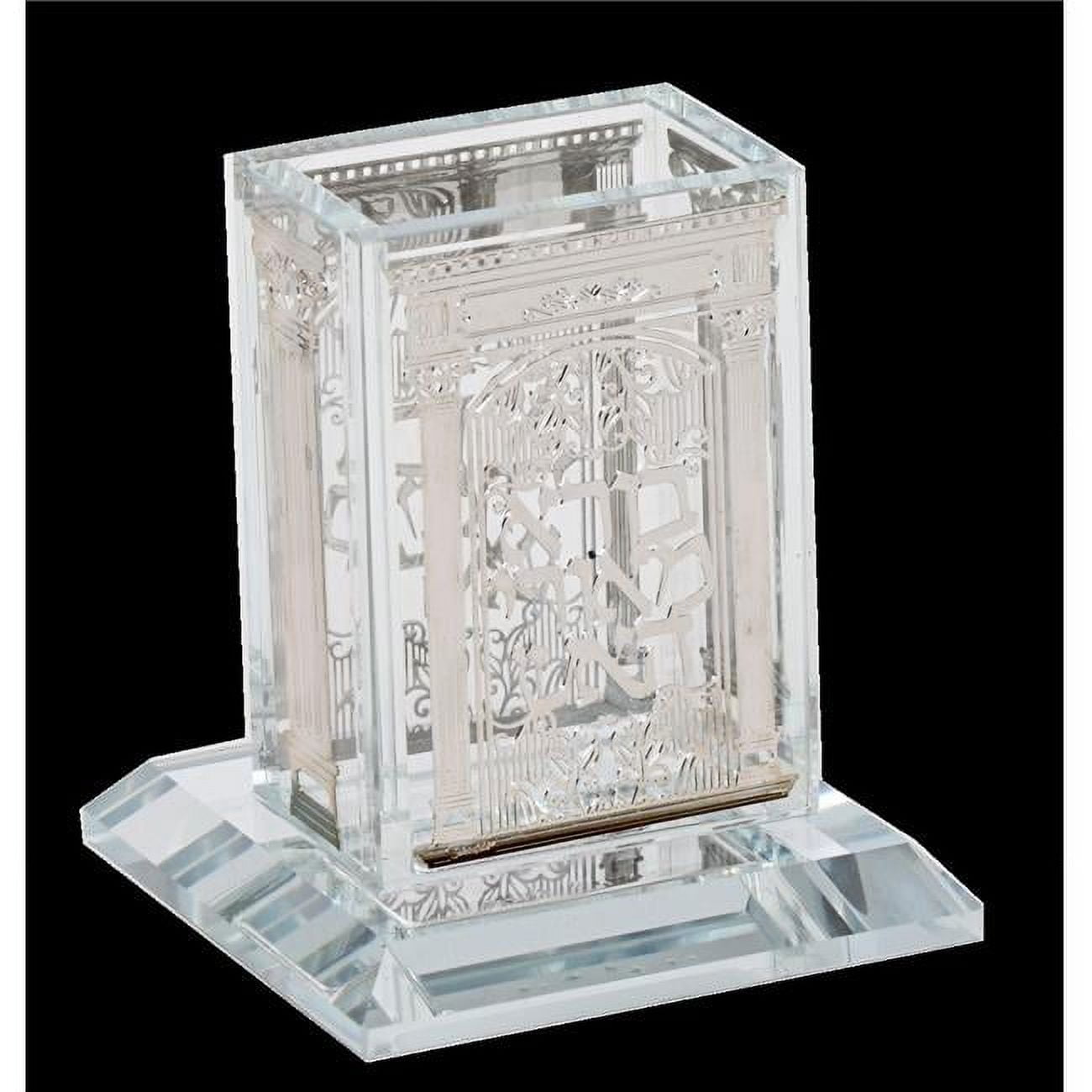 Picture of Schonfeld Collection 165314 Crystal Havdalah Holder with Silver Plate