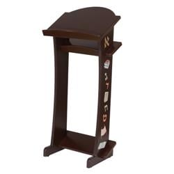 Picture of A&M Judaica & Gifts 43904 32 x 14 x 11.8 in. Modular Mahogany Wooden Shtender for Children with Alef Beth Print