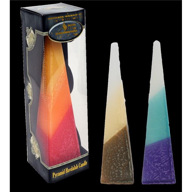 Picture of Bazeh Madlukin 1156 Baze Madlikin Pyramid Shaped Havdalah Candle  Assorted Colors -6 Piece