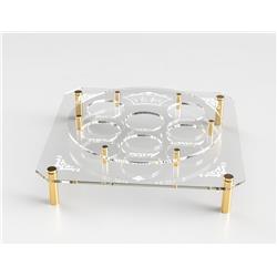 Acrylic Karah - Engraved Gold Standoff - 16 x 16 x 4.5 in - Elegant Display Piece
