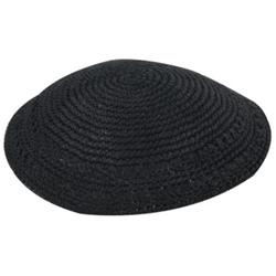 Picture of Art Judaica 13014 17 cm Black Kippah with Holes
