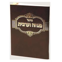 H253-BEM Pocket Size Leather Look Brown Edut Mizrach Mincha Mariv