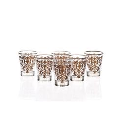 Picture of Brilliant Gifts PRL107.500CL 100 ml Decorated Crystalline Liqueur Cups, Gold