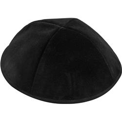 Washable Black Yarmulke with Rim - Size 3 - Elegant Design