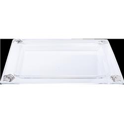 9.5 x 7 in. Glass Tray with Silver Crown