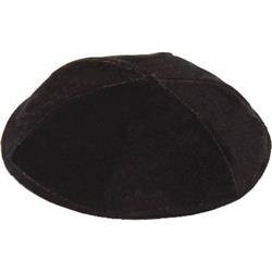 6 Part Washable Black Yarmulke with Rim Israeli, Size 8