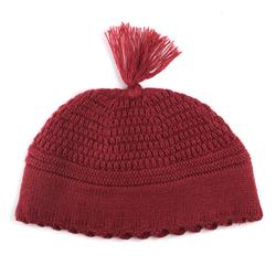 Yerushalmi Kippah, Red Plain - Medium