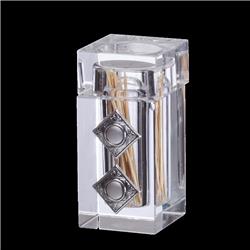Picture of Schonfeld Collection 4455 Crystal & Silver Tooth Pick Holder
