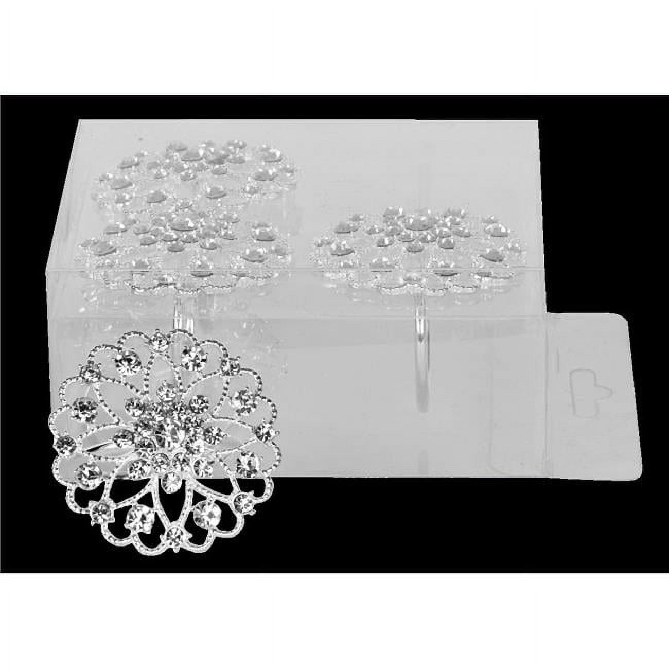 Picture of Schonfeld Collection 181290 Diamond Flower Napkin Ring in PVC Box, Set of 4