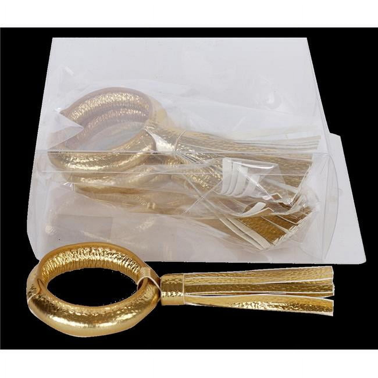Picture of Schonfeld Collection 181511 Gold Tassel Napkin Ring in PVC Box, Set of 4