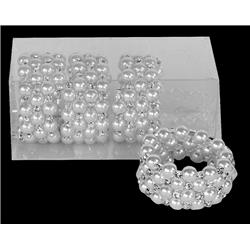 Picture of Schonfeld Collection 181834 Pearl N Diamonds Napkin Ring in PVC Box, Set of 4