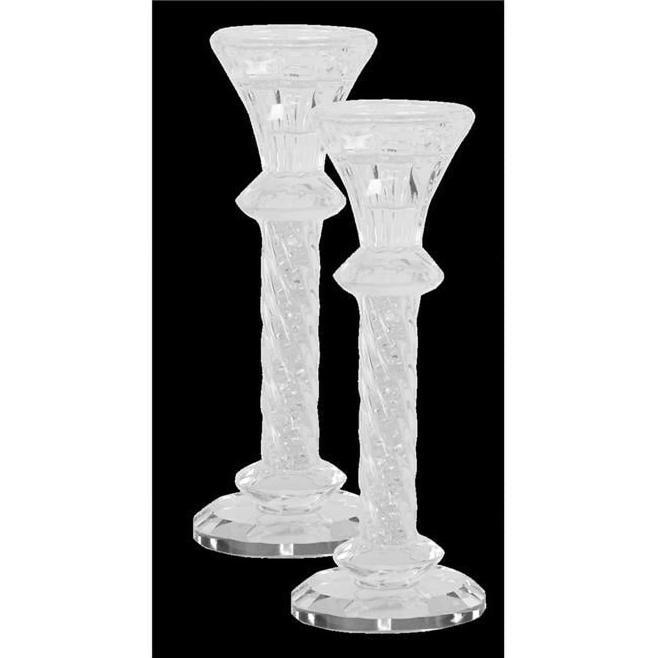 Picture of Schonfeld Collection 181580 8.5 in. White Stones Crystal Candlesticks