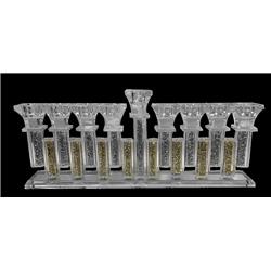 Picture of Schonfeld Collection 182290 13.5 x 5.5 in. Gold & Silver Crystals Menorah