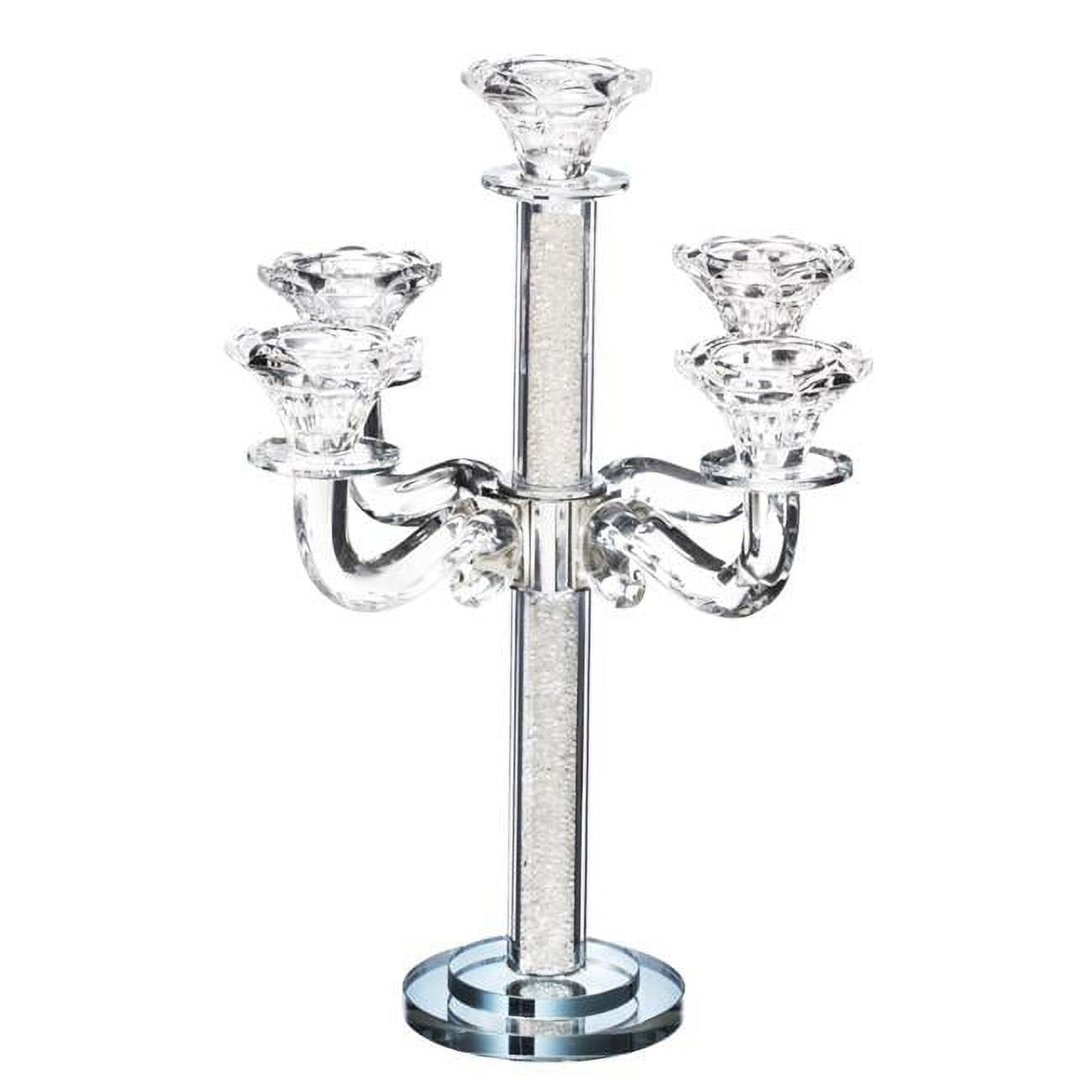 Picture of Schonfeld Collection 16034 13.5 in. Silver Stones 5 Branches Crystal Candelabra