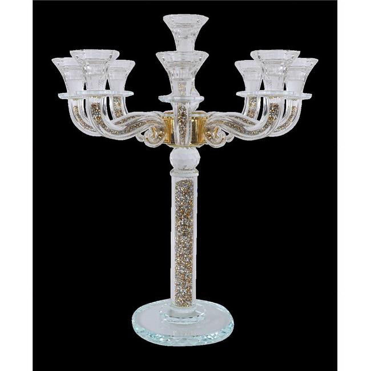 Picture of Schonfeld Collection ZX7639G 18.5 in. Classic Style 9 Branch Gold Filling Crystal Candelabra