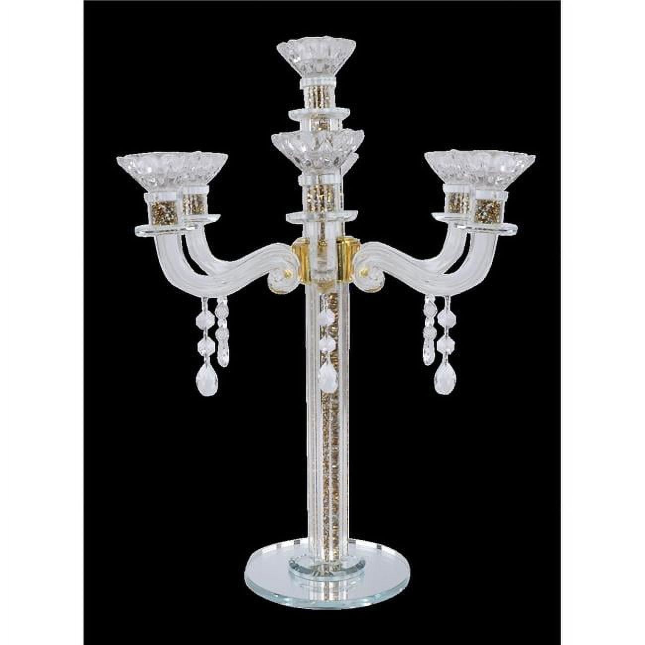 Picture of Schonfeld Collection ZX7647G 16.5 in. Royal Style 7 Branch Gold Filling Crystal Candelabra