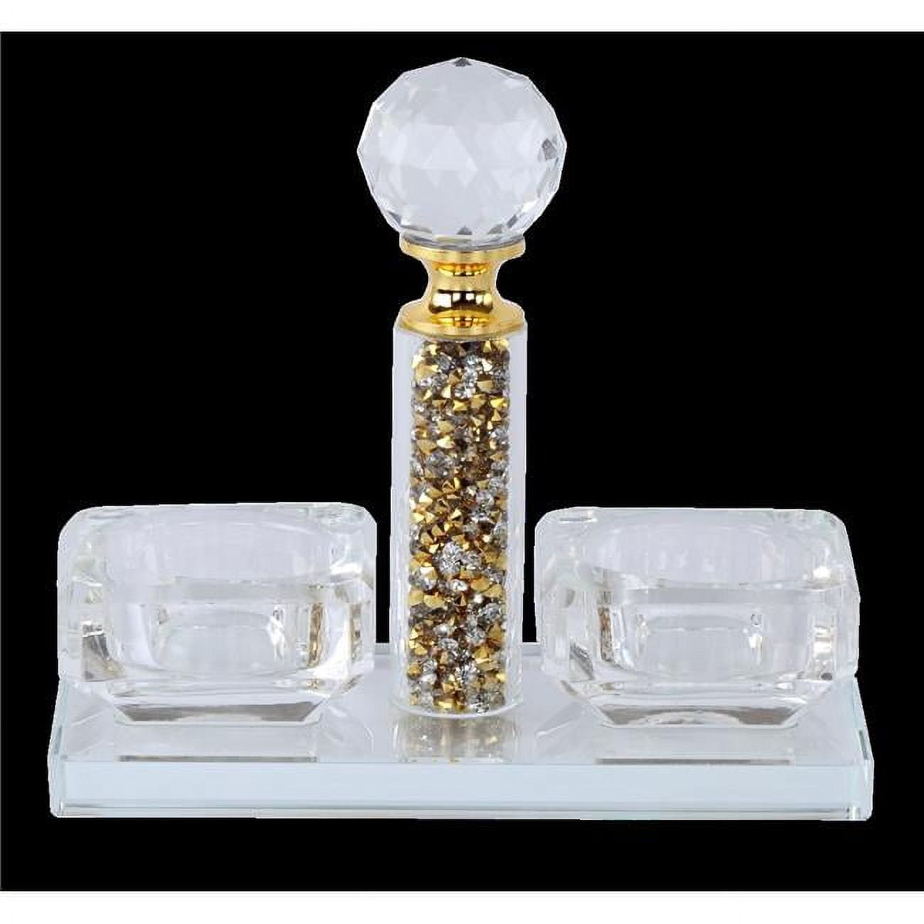 Picture of Schonfeld Collection GT177-G Crystal Salt Holder with Gold Filling