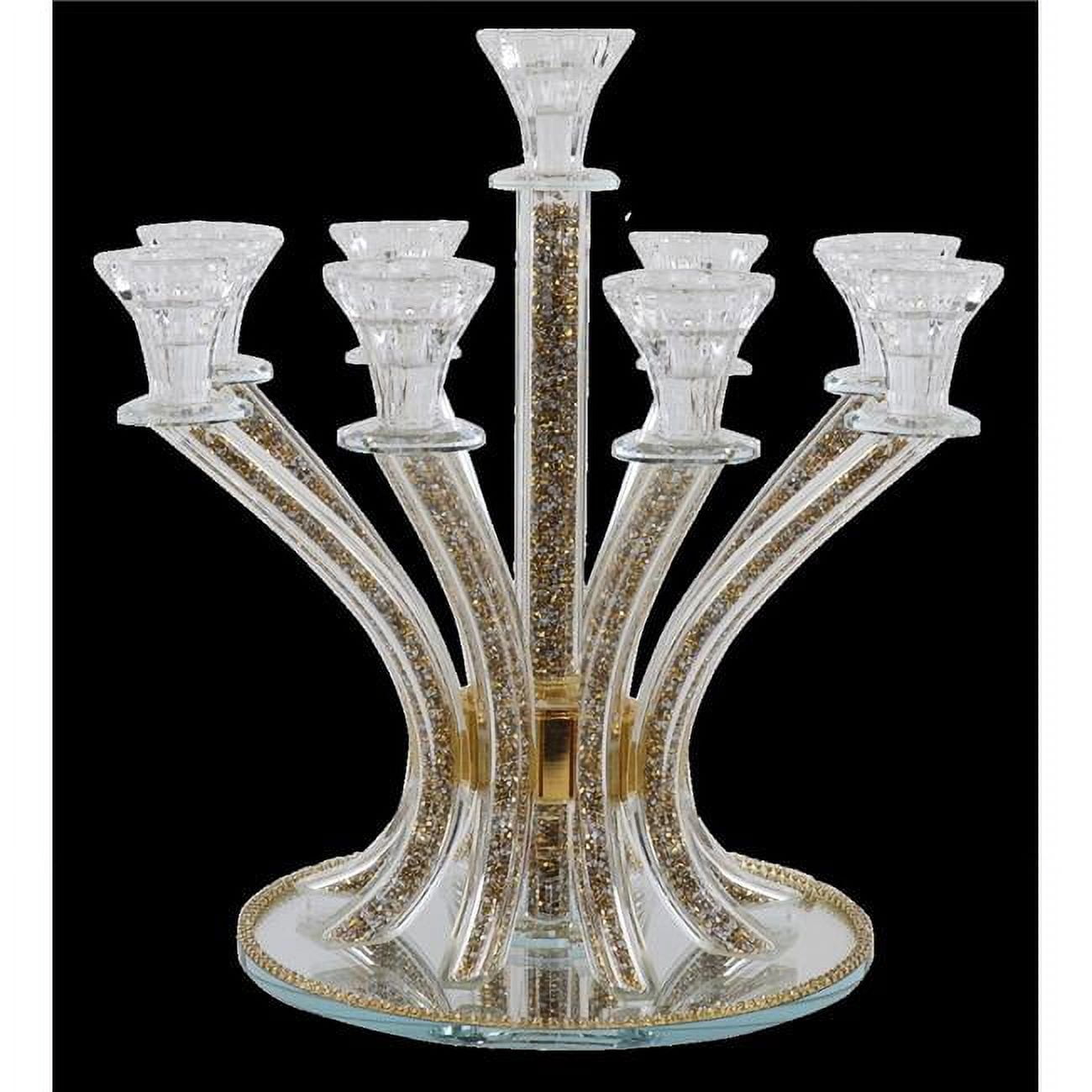 Picture of Schonfeld Collection 181682 14 in. 9 Gold-Silver Stones Candelabra