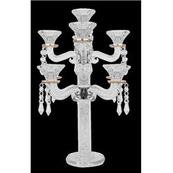 Picture of Schonfeld Collection 157071 18 in. Gold Rimed Glass 9 Branch Crystal Candelabra