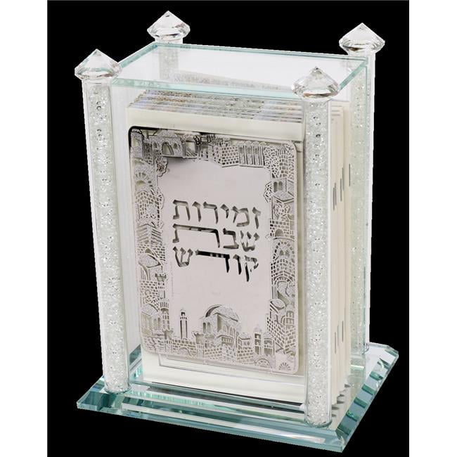 Picture of Schonfeld Collection 156942-Z 8 x 6 x 4 in. Crystal Zemiroth Holder with 6 Zemiros, Silver