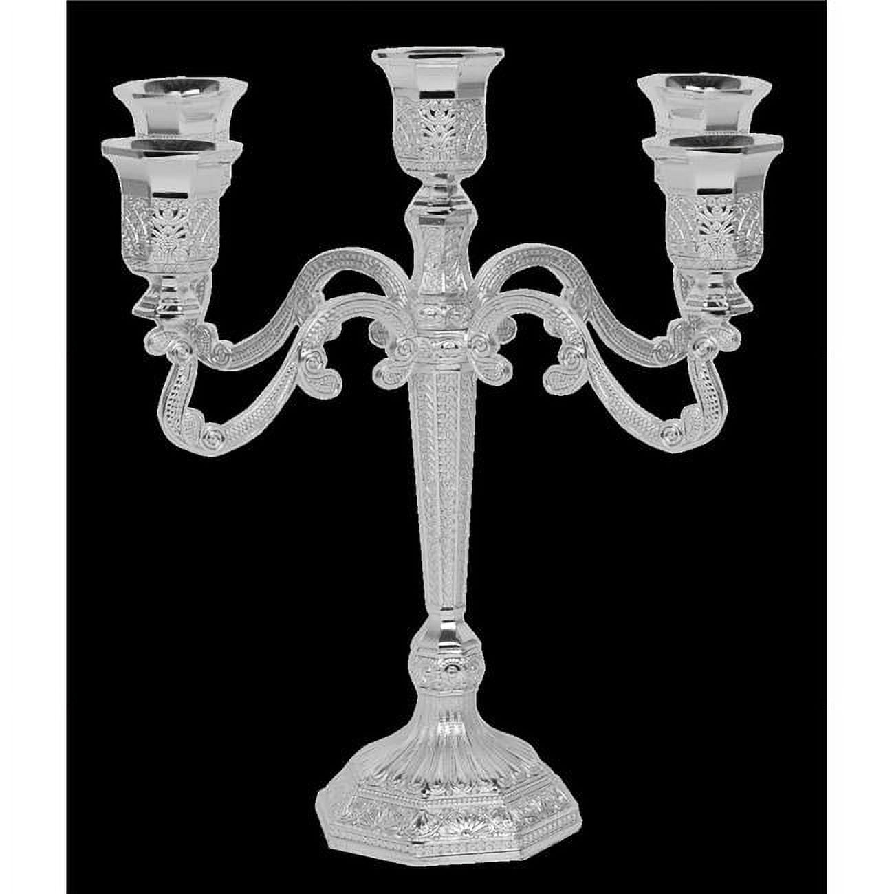 Picture of Nua 57136 9 in. 5 Light Silver Plated Filigree Candelabra