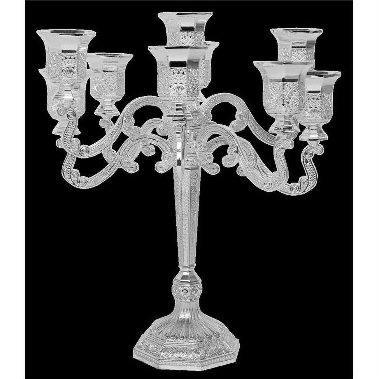 Picture of Nua 57137 9 in. 9 Light Silver Plated Filigree Candelabra