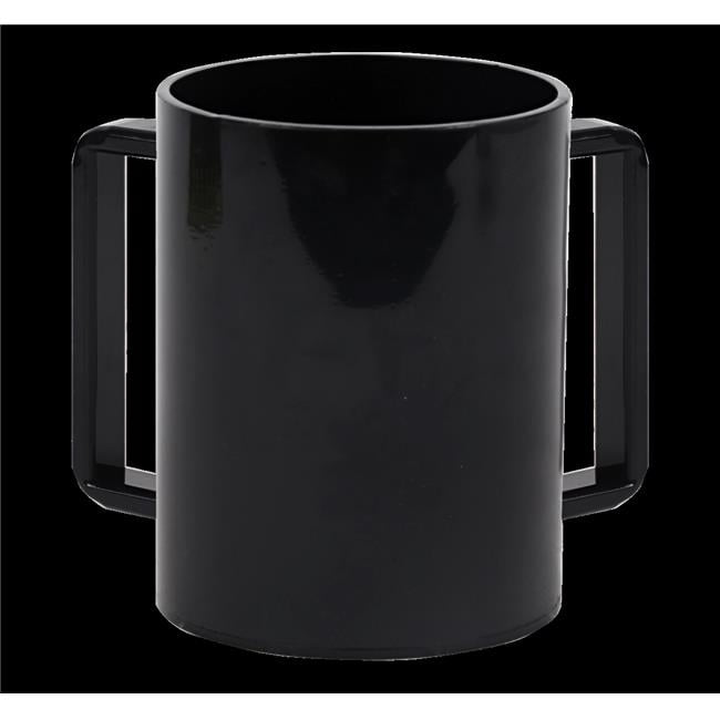 5 in. Acrylic Black with Black Handles Washing Cup