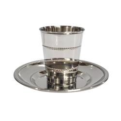 3 in. & 4.7 oz Stainless Steel Dotted Kiddush Cup Set