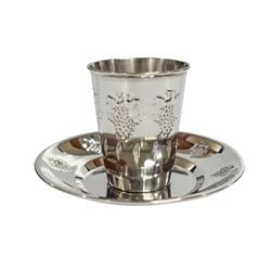 Picture of Nua 58035 3 in. & 4.7 oz Stainless Steel Grapes Kiddush Cup Set&#44; 12 per Case