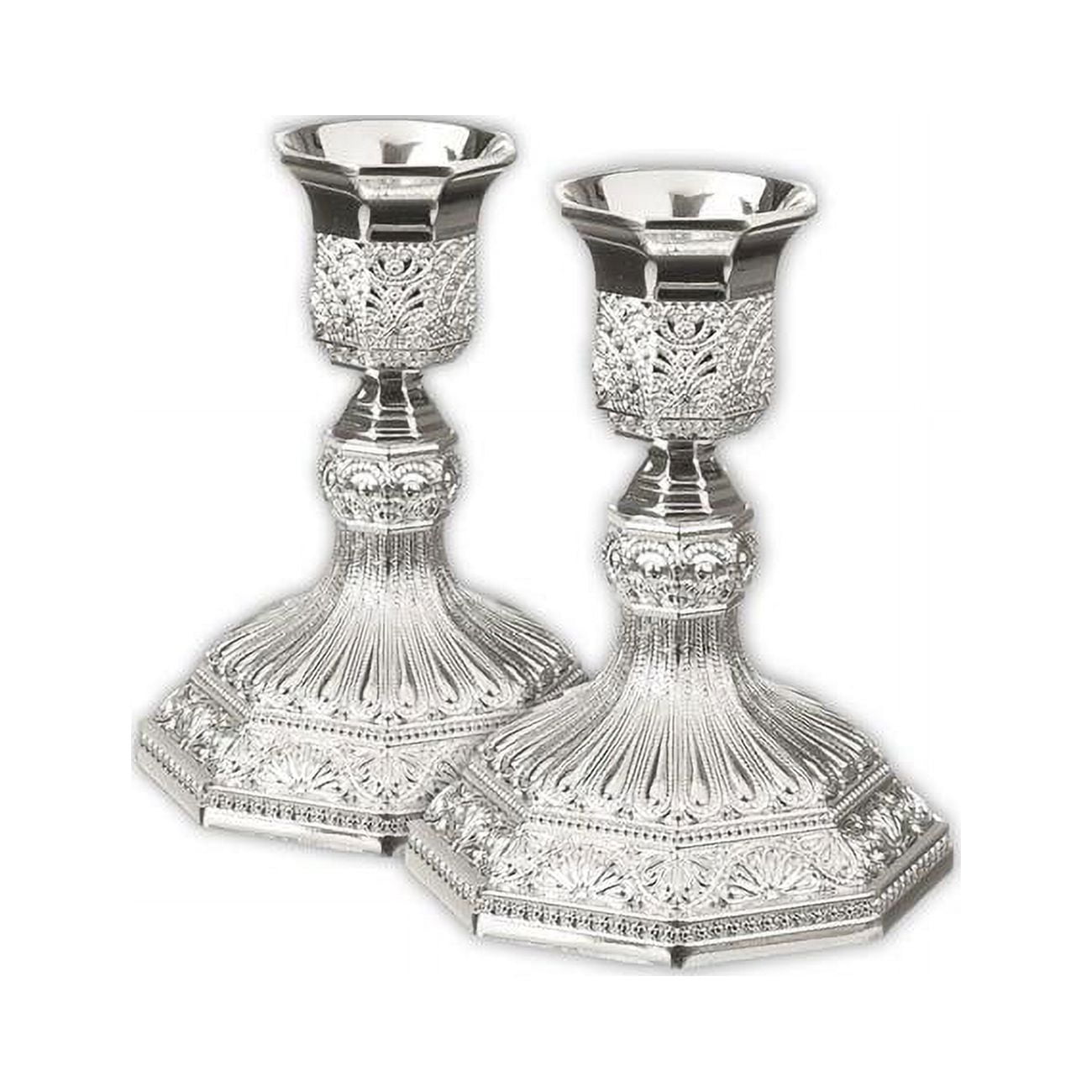Picture of Nua 58121 4.5 in. Filigree Silver Plated Candle Holder