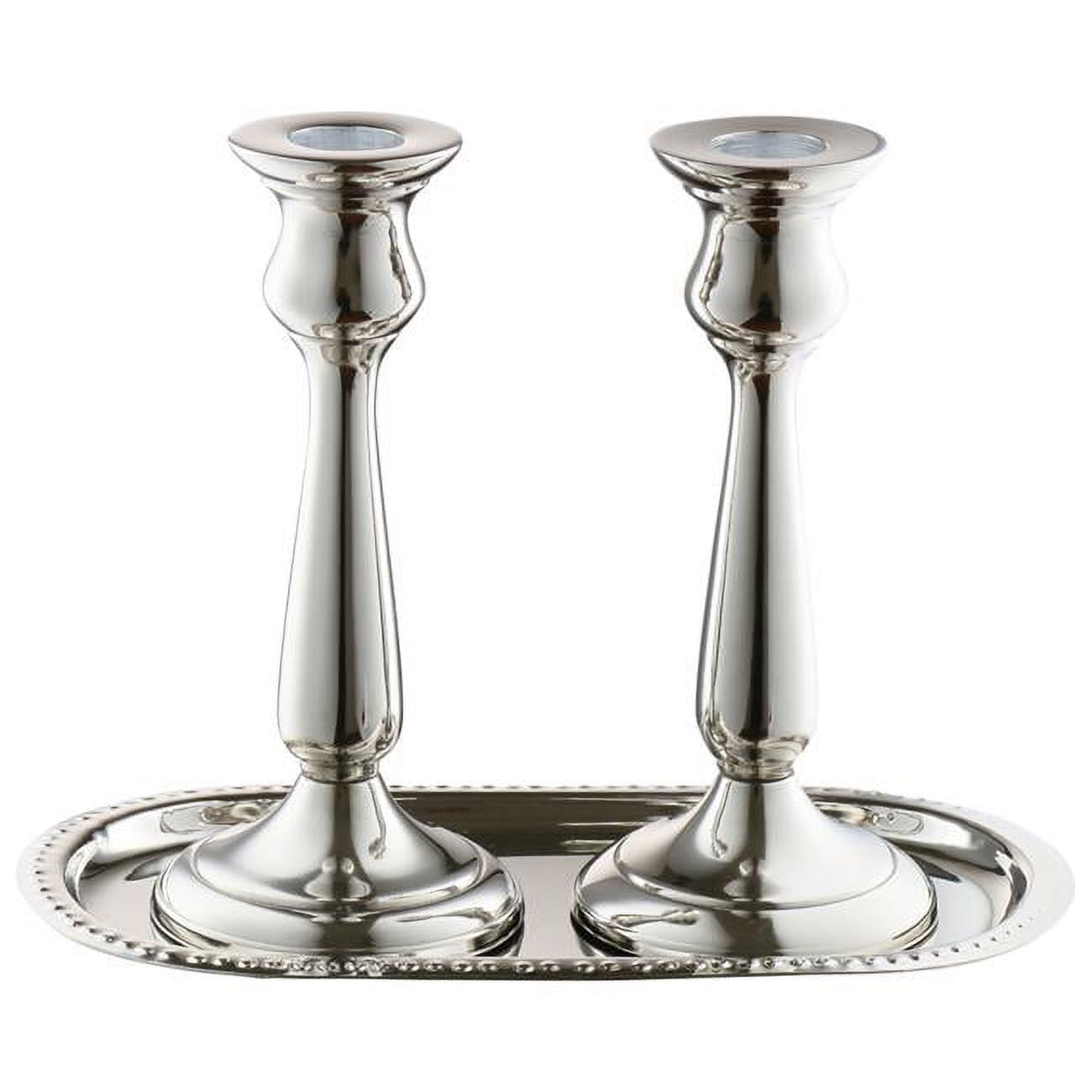 Picture of Nua 58135 6 in. Candle Stick with Aluminum Tray & Velvet Box&#44; Set of 2
