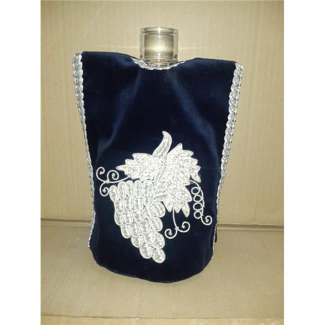 Picture of Nua 58374 Hand Embroidered Atarah Style Bottle Cover, Navy Grapes
