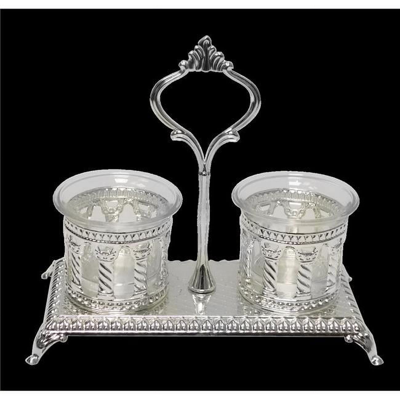 Picture of Nua 58425 Royal Palace Design Silver Plated Double Salt & Pepper Holder