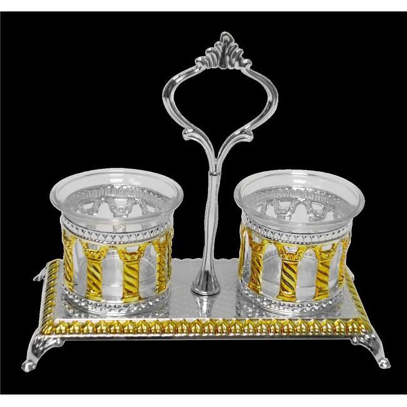 Picture of Nua 58426 Royal Palace Design Silver & Gold Plated Double Salt & Pepper Holder