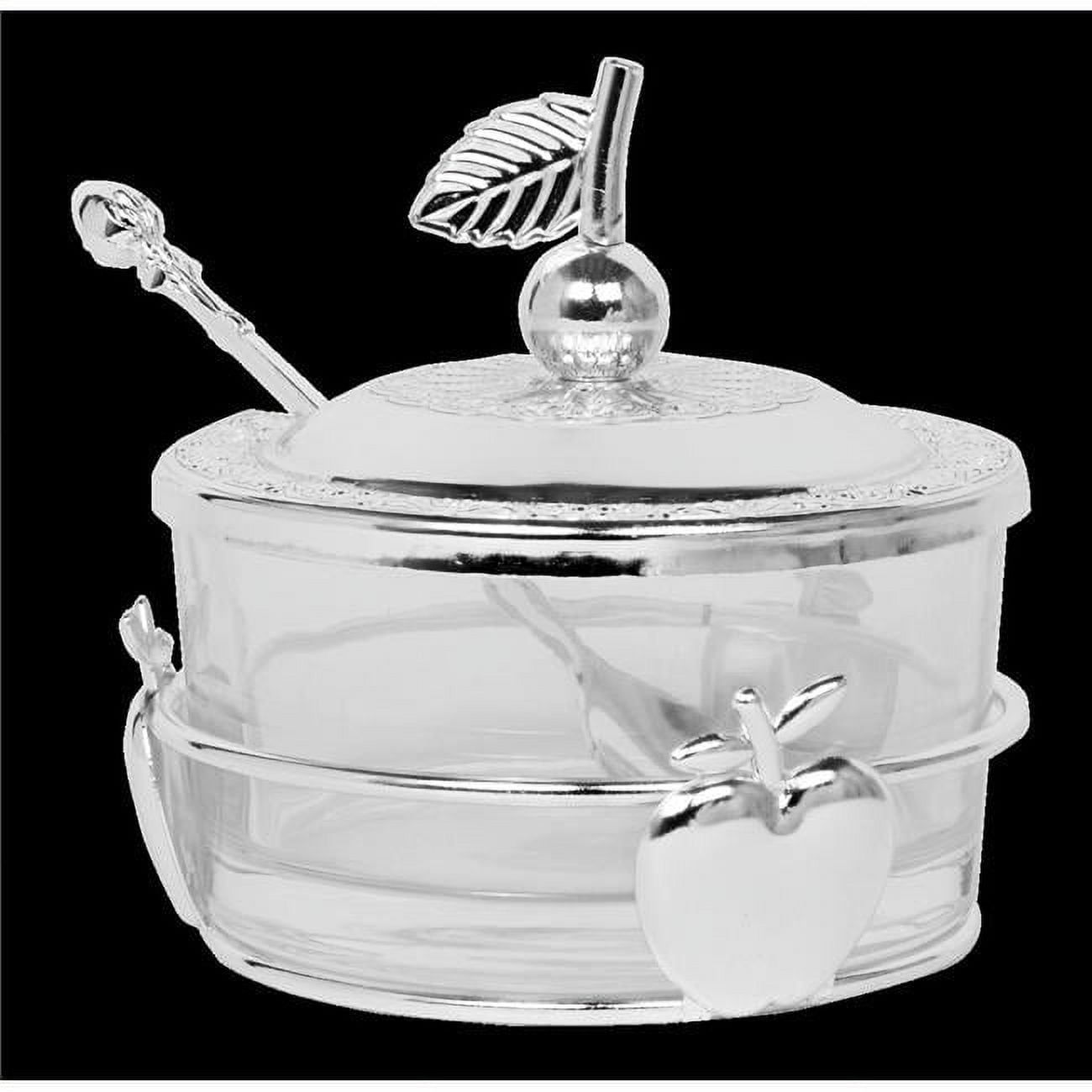 Honey Dish with Apple Shapes, Silver