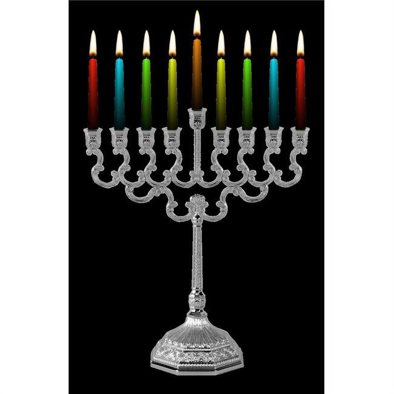 Picture of Nua 59471 8.5 in. Menorah Filigree Design Silver Plated Candle