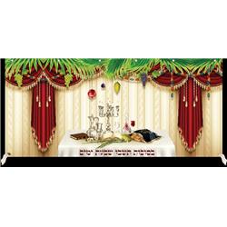 10 x 4.7 ft. Basukkot Teshvu Mural Large Sign Fabric Sukkah Decoration