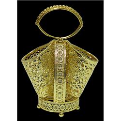 10 x 8 in. 2 Section Gold Cutlery Holder with Diamonds