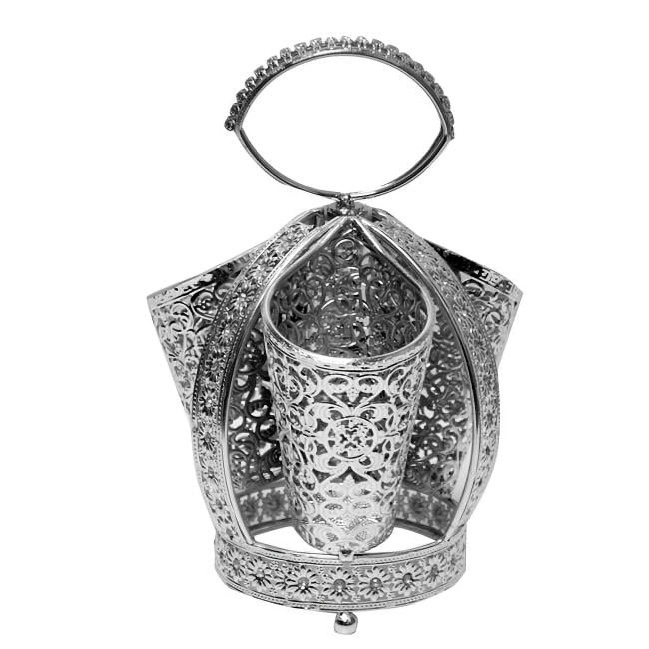 59518 10 x 8 in. 3 Section Silver Plated Cutlery Holder with Diamonds