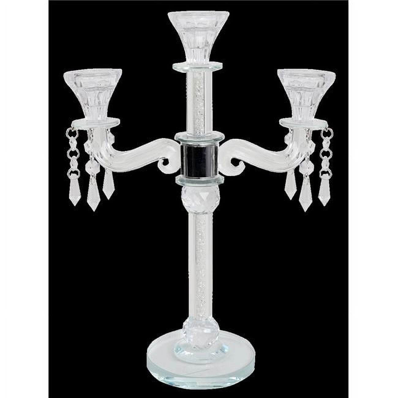 Picture of Schonfeld Collection 16676 15 in. Crystal Candelabra with Broken Glass, 3 Branch