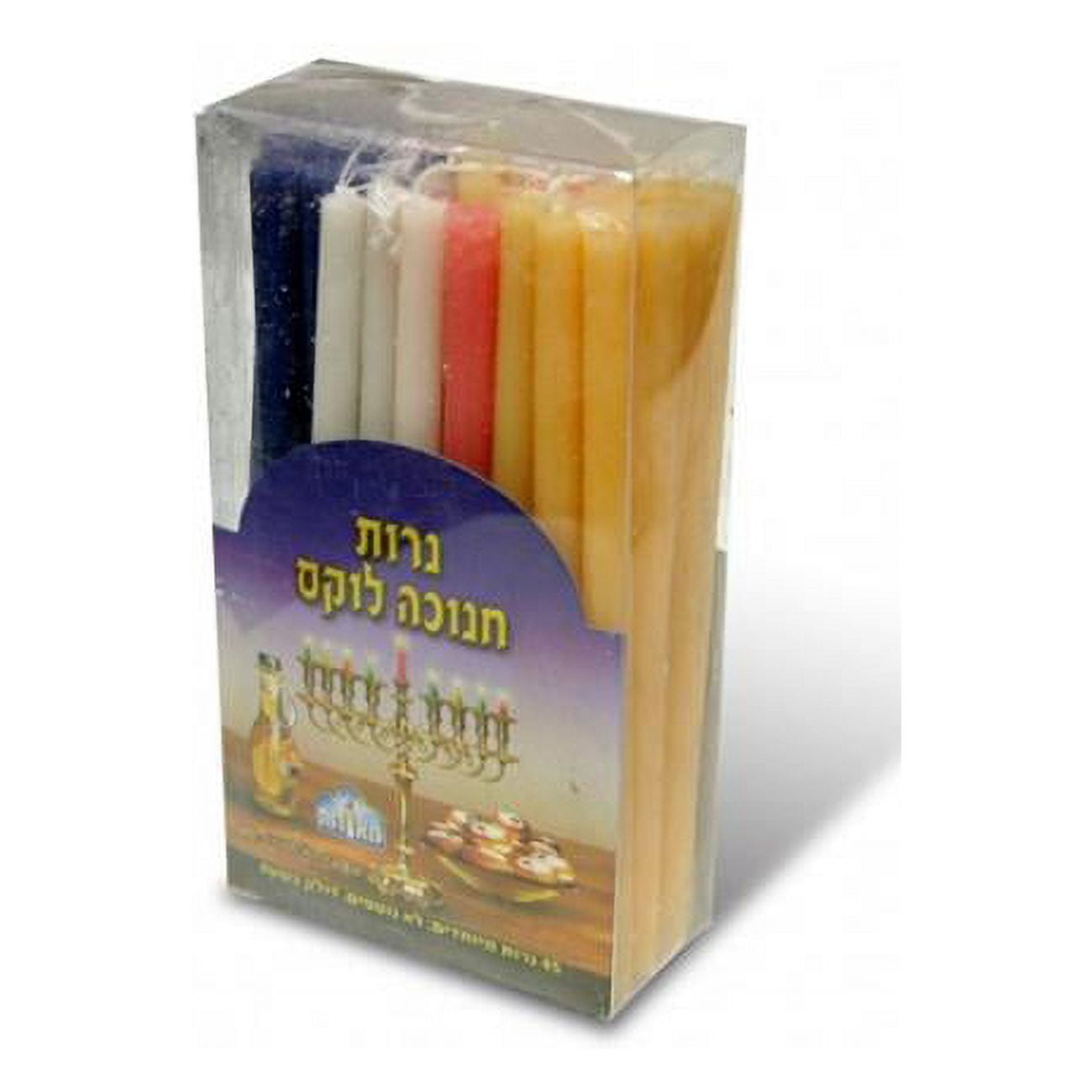 Picture of Shalhevet 93266 Long Dripless Colorful Chanukah Candles, 24 per Pack - 45 per Box