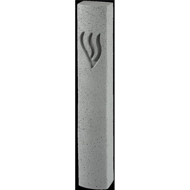 12 cm Concrete Polymer Mezuzah Cover, Stone Like Gray