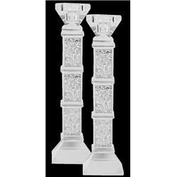 Picture of Schonfeld Collection 161042 Crystal Candlesticks&#44; Clear & Silver