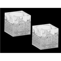 Picture of Schonfeld Collection 165703 2 x 2 in. Crystal & Silver Tealight Candle Holder