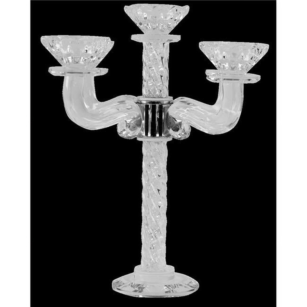 Picture of Schonfeld Collection 180270 11 in. 5 Crystal Candelabra with Light Silver Stones