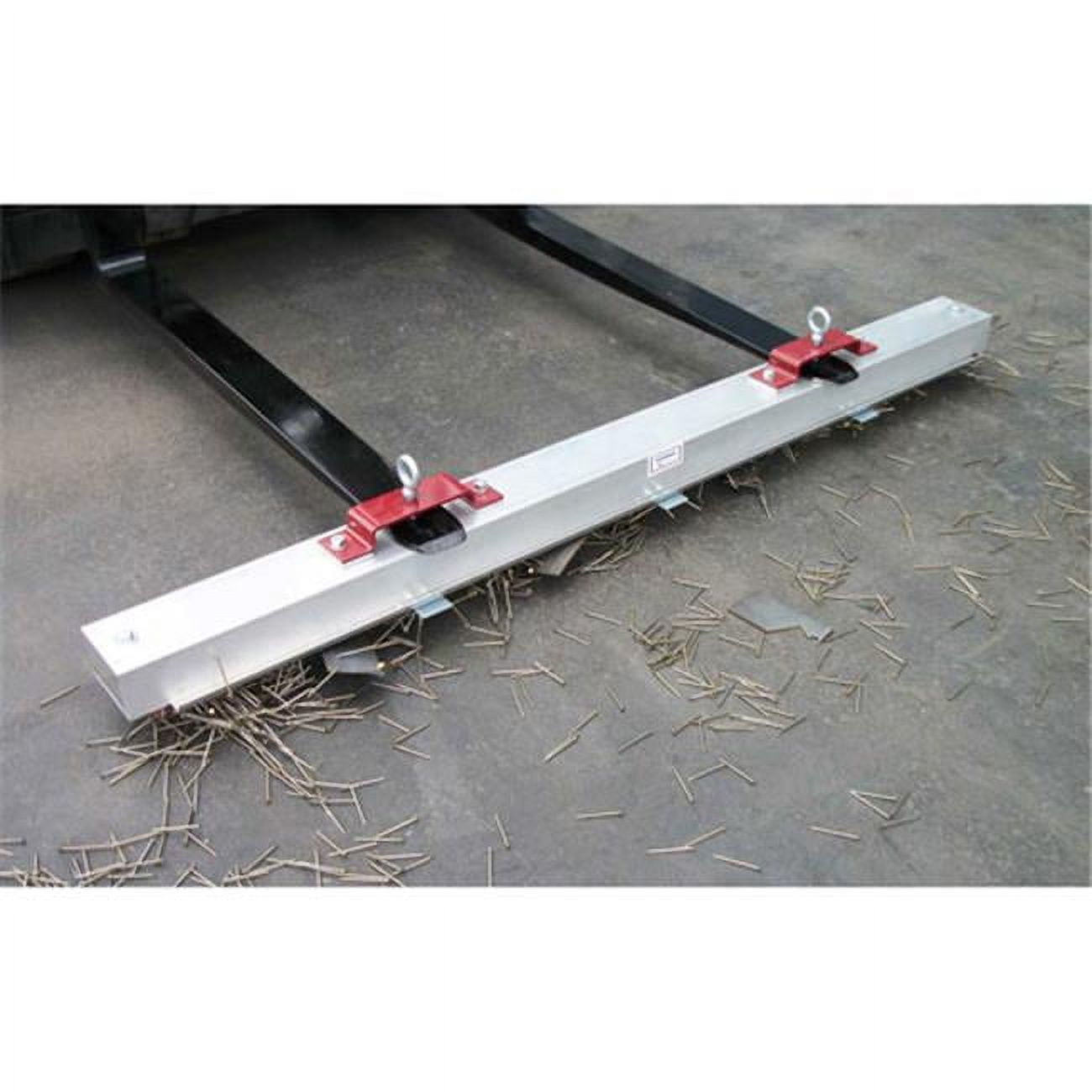 Picture of AMK Magnetics RDS-48LR 48 in. Double Strength Load Release Road Mag Sweeper - Silver & Burgundy