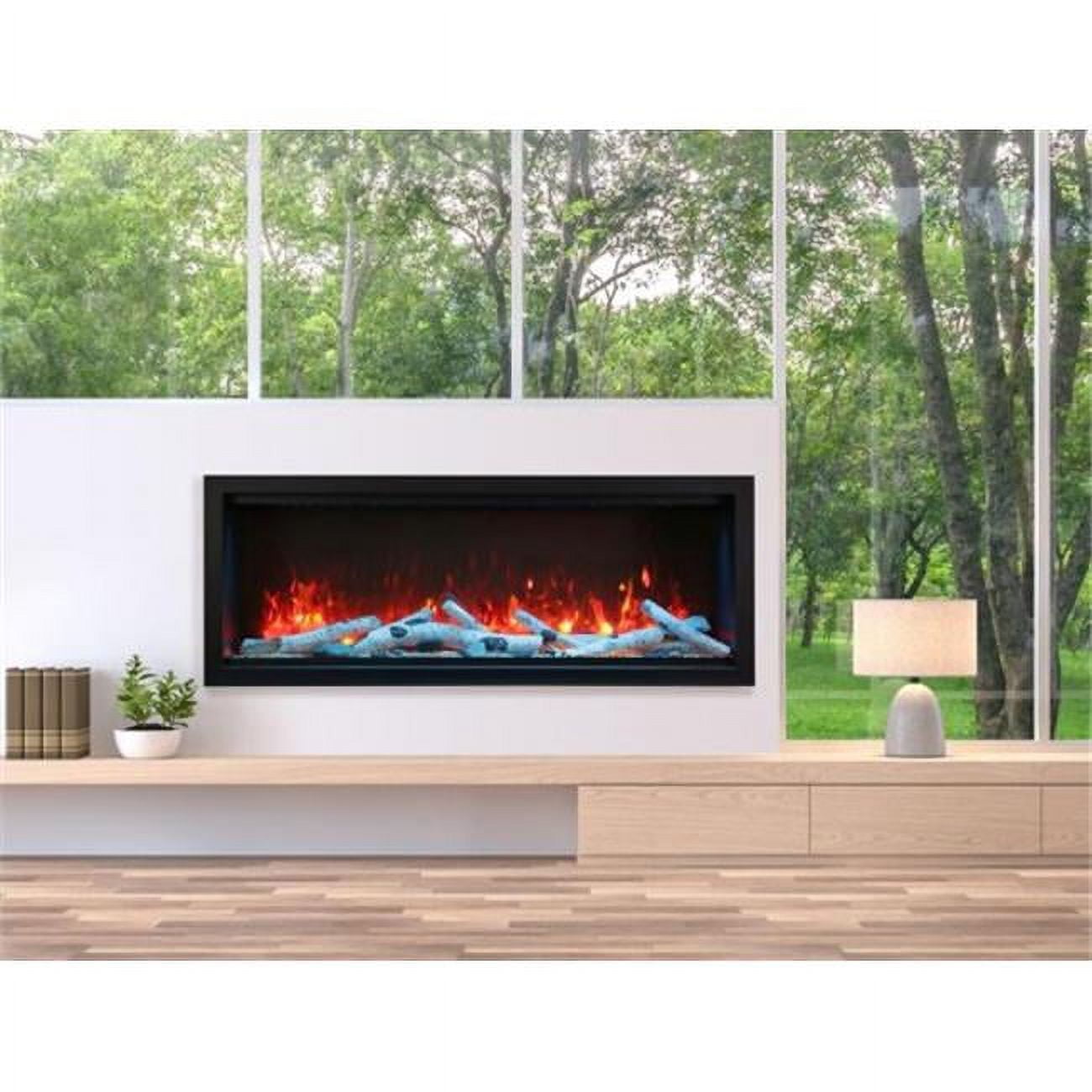 Picture of Amantii SYM-88-XT 88 in. Extra Tall Clean-Face Electric Built-In with Black Steel Surround