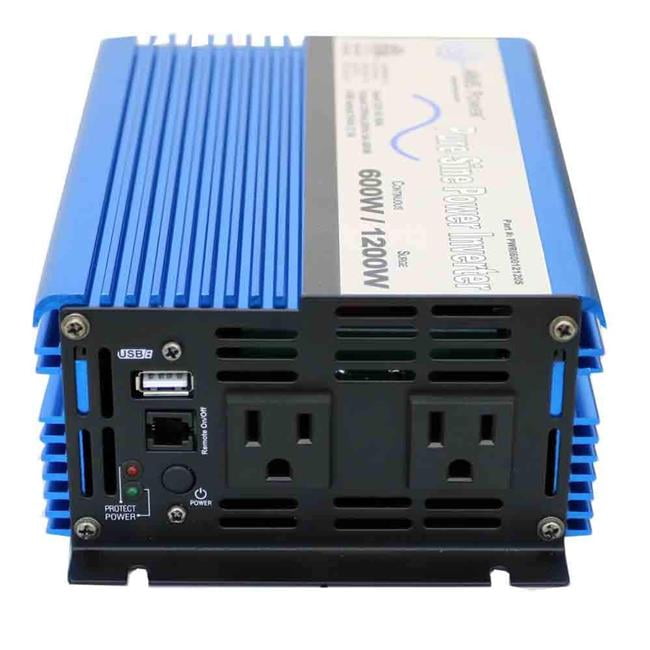 Picture of AIMS Power PWRI60012120S 600W 12V Pure Sine Power Inverter - Listed to UL 458